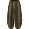 Pantalón Ballons Rayas Anchas Verde y Chocolate - Imagen 2