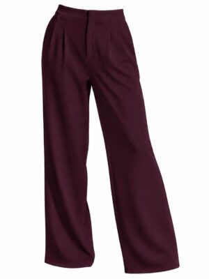 Pantalón Chándal Pliegues Berenjena