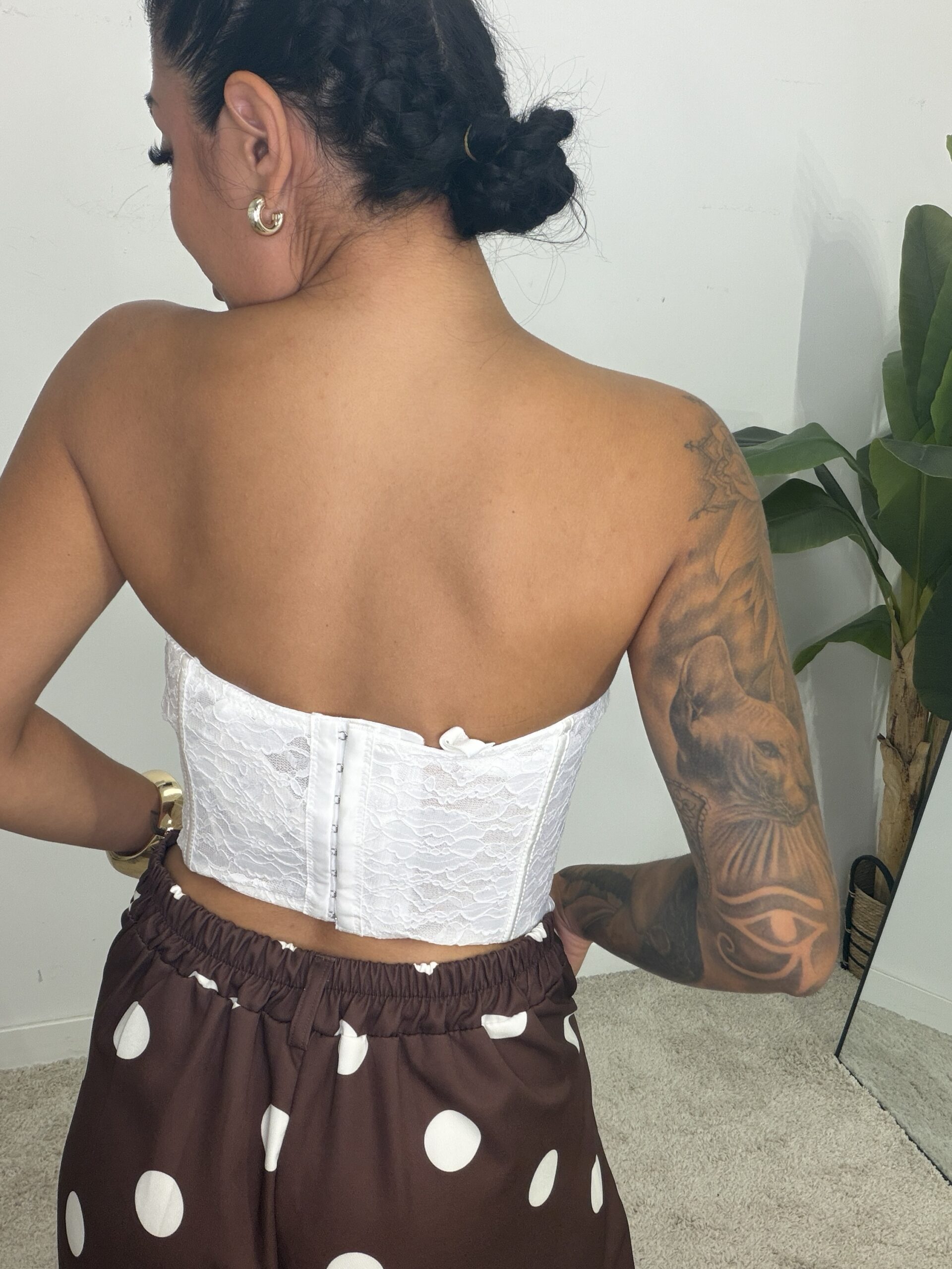 Top Corset Encaje Lace Blanco - Imagen 2