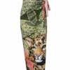 Falda Larga Licra Estampado Rosa y Leopardo