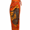 Falda Larga Licra Estampado Naranja y Leopardo
