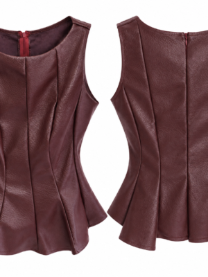 Top Pleplum Efecto Piel - Burdeos