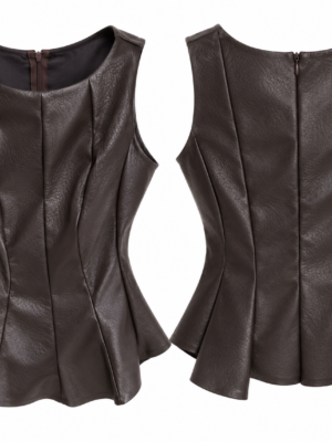 Top Pleplum Efecto Piel - Chocolate