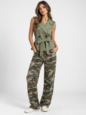 Chaleco Trench Verde Militar Claro