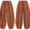 Pantalón Ballons Rayas Anchas Teja y Chocolate